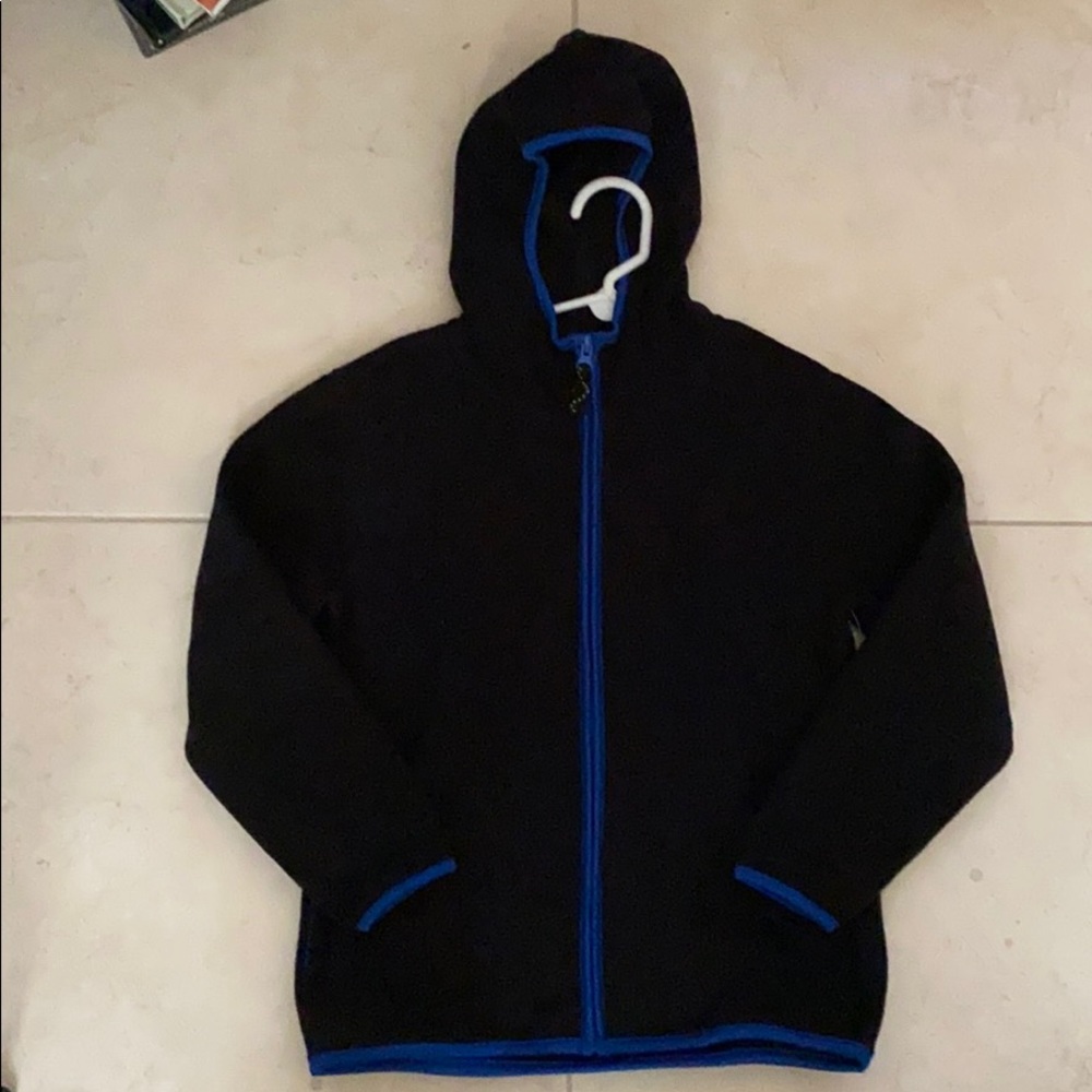 Old Navy Black and blue stripe fleece jacket